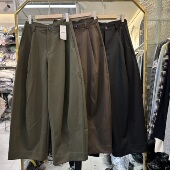 宽松显瘦弯刀休闲裤 欧洲站2025秋季 高腰后三角设计净版 时尚 潮 新款