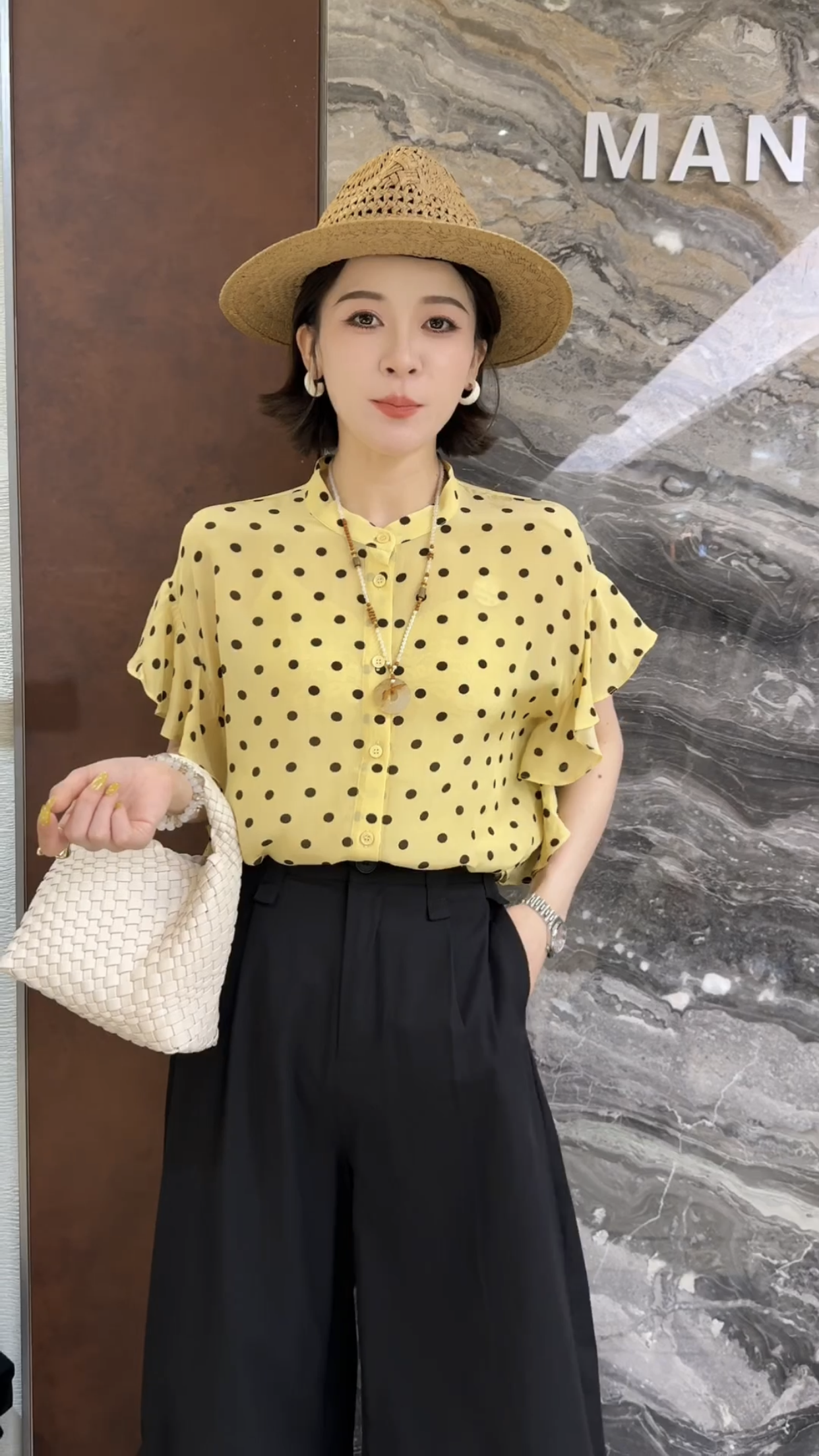 欧洲站2026夏季新款欧货单排扣飞飞袖重工波点韩范高级感女士衬衫