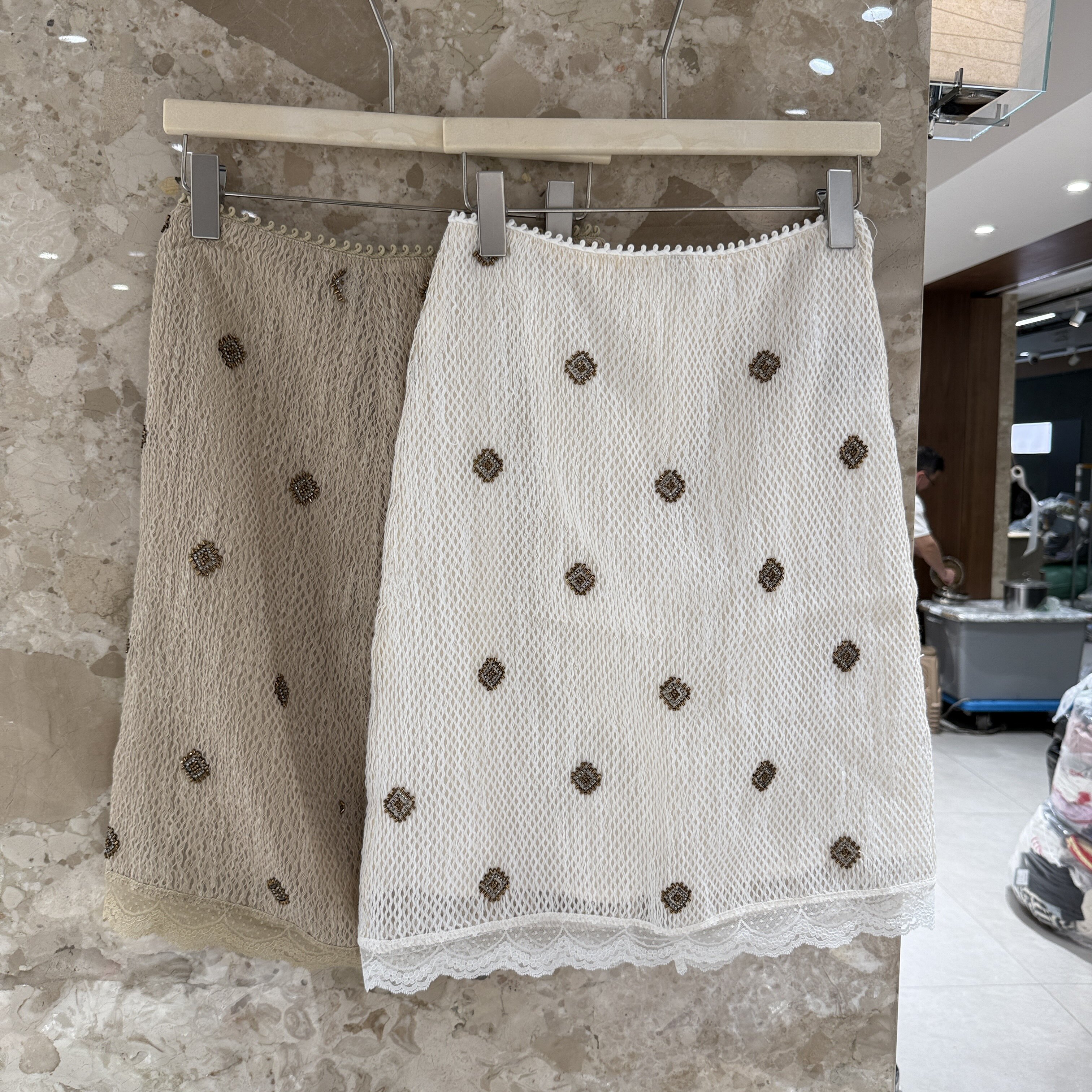 欧洲站2026春夏新款女人味气质重工刺绣拼接蕾丝花边女士半身裙潮