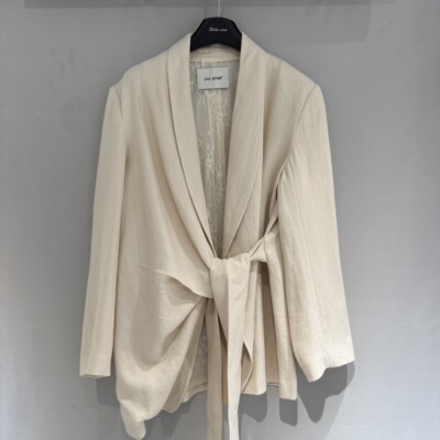 欧洲站2026春季新款翻领侧边绑带褶皱洋气收腰小众百搭西装86339