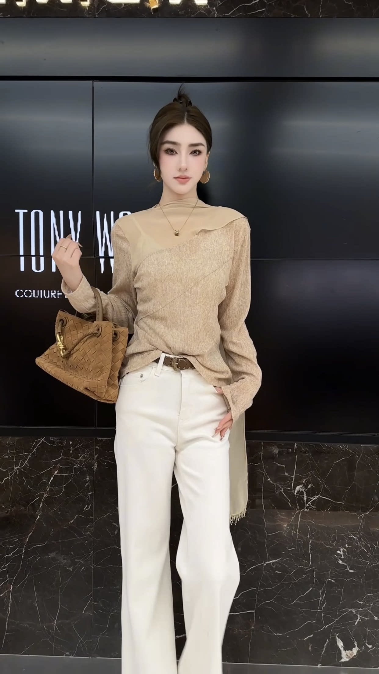 欧洲站2026秋季新款纯欲风飘带修身显瘦时尚百搭减龄女士衬衫上衣