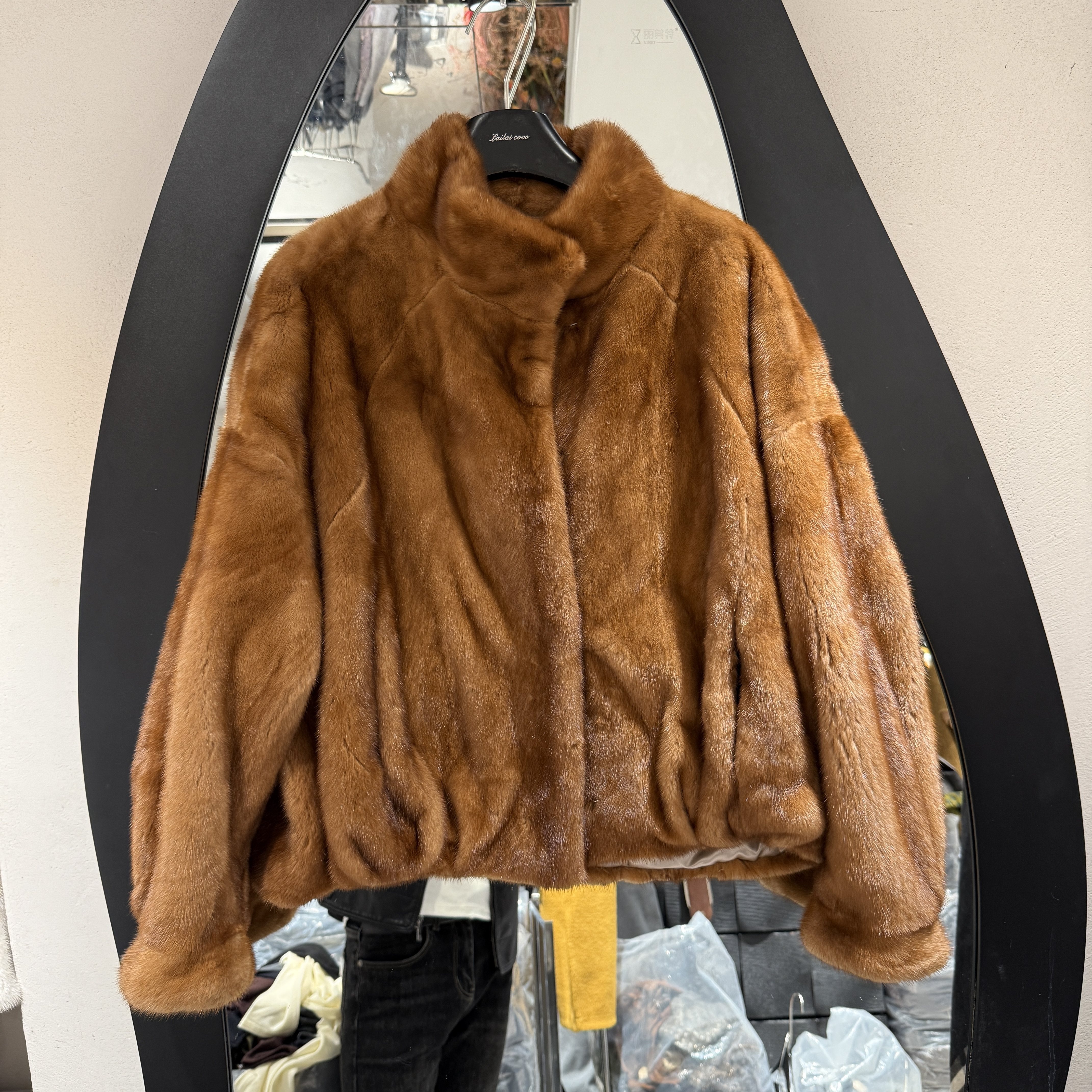 欧洲站2025冬季新款立领宽松百搭轻奢高级感保暖水貂皮草外套5538