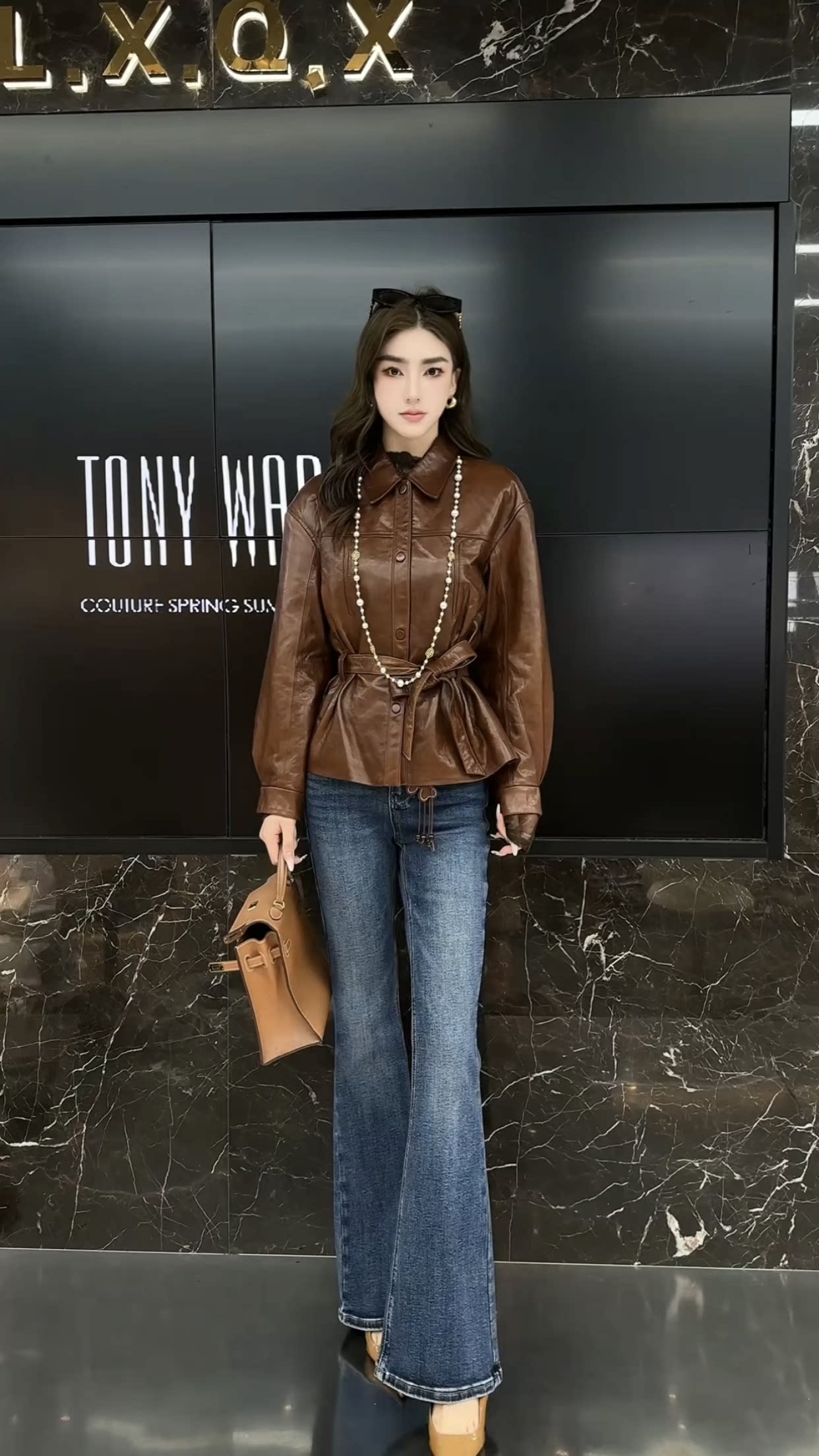 可可家欧货2026秋季新款高级感翻领单排扣百搭显瘦女士皮衣外套潮