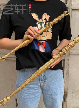 古艺轩纯铜法器金刚杵金刚棍降魔棍韦陀法器天杖密宗藏佛法器空心