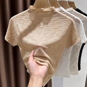 内搭叠穿 西装 蕾丝假衣领气质无袖 背心女春夏半高领网纱打底衫