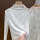 冬季 叠穿女士别致小衫 高领花边下摆上衣 网纱打底衫 蕾丝蝴蝶结修身