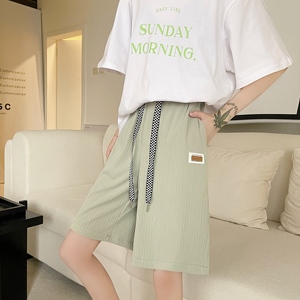 RM13709#新款大码夏冰丝轻薄透气舒适高腰显瘦潮ins五分短裤