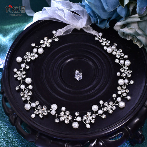 优拉潘 外贸新娘伴娘晚宴舞会配饰珍珠水晶腰带简约日常腰链SH730