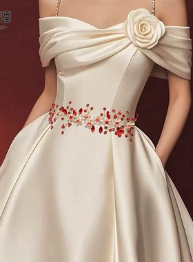 优拉潘 SH903精致复古新娘腰带水钻合金花朵腰链礼服连衣裙配饰