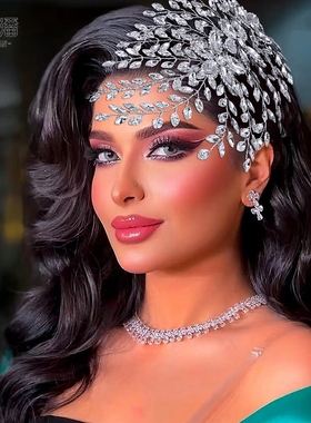 优拉潘 优雅新娘结婚头饰气质侧边盘发饰品花朵水钻枝杈发片HP852