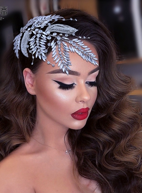 优拉潘 新娘头饰发夹头箍钻石气质造型侧边夹发饰搭配婚纱女HP460