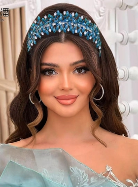 优拉潘 HP608韩国东大门新娘头饰压发发箍闪钻珍珠发饰仙美婚饰