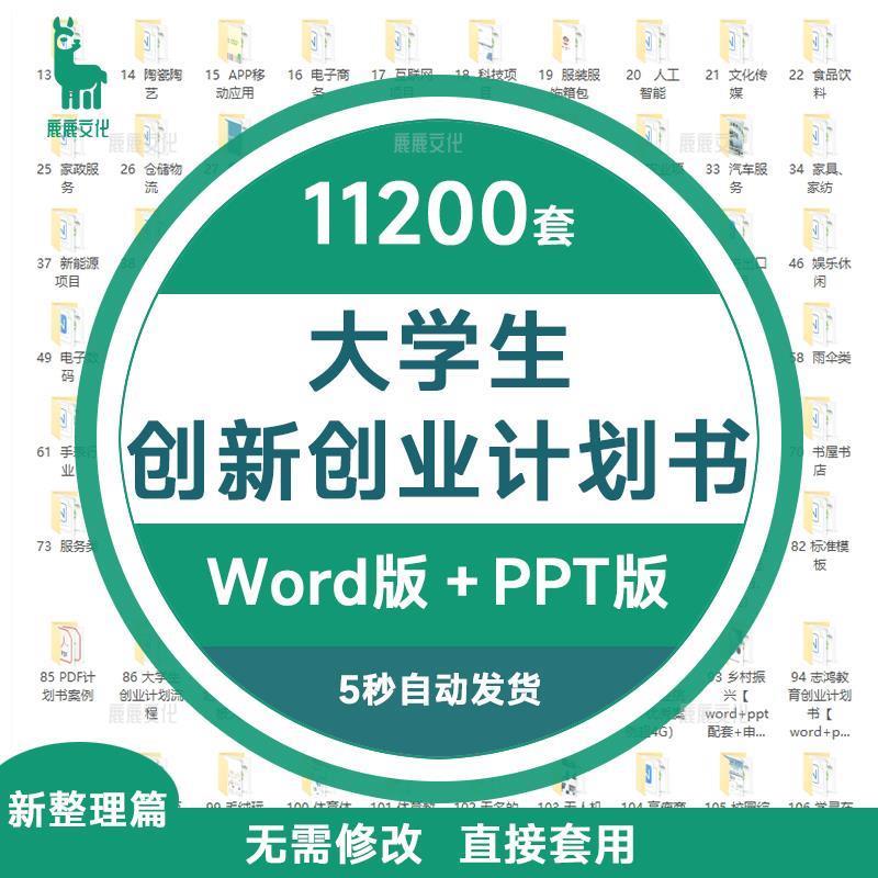大学生创新创业计划书word成品互联网+大赛ppt模板商业策划书撰写