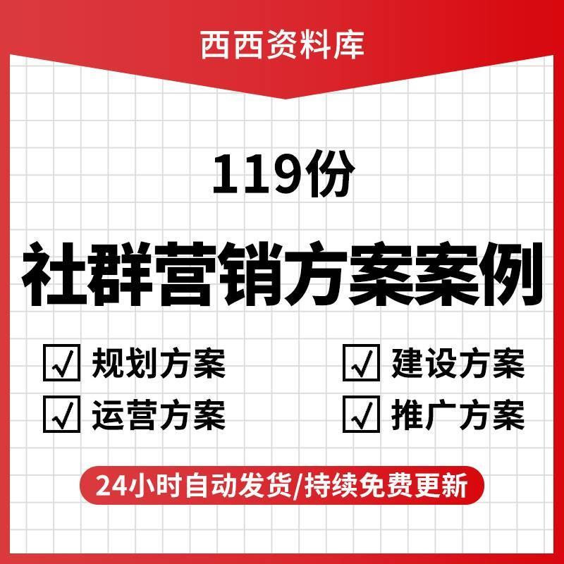 社群营销策划方案案例资料会员群规划建设运营管理活动方案