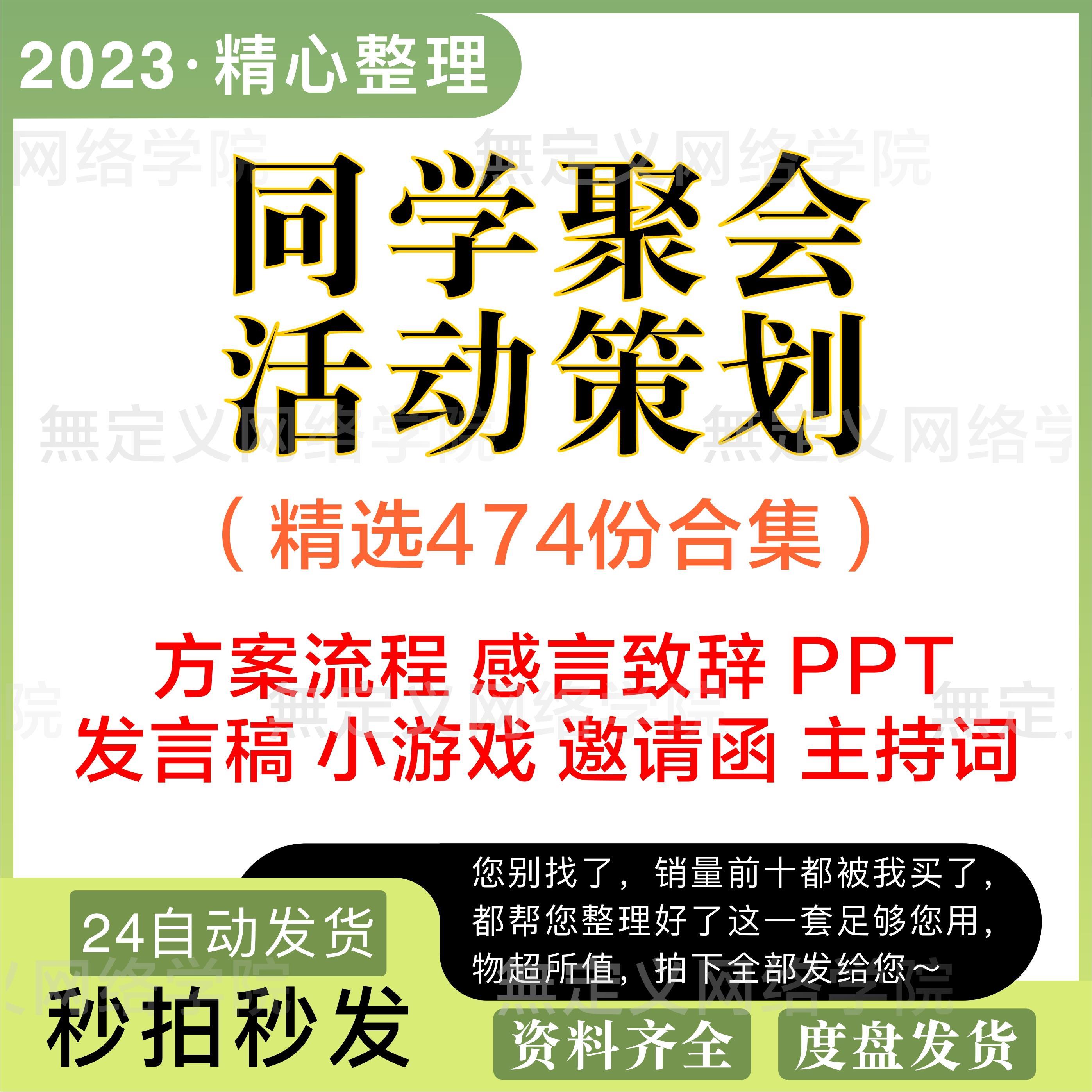 同学聚会活动流程策划方案毕业致辞主持词邀请函PPT电子文档模板