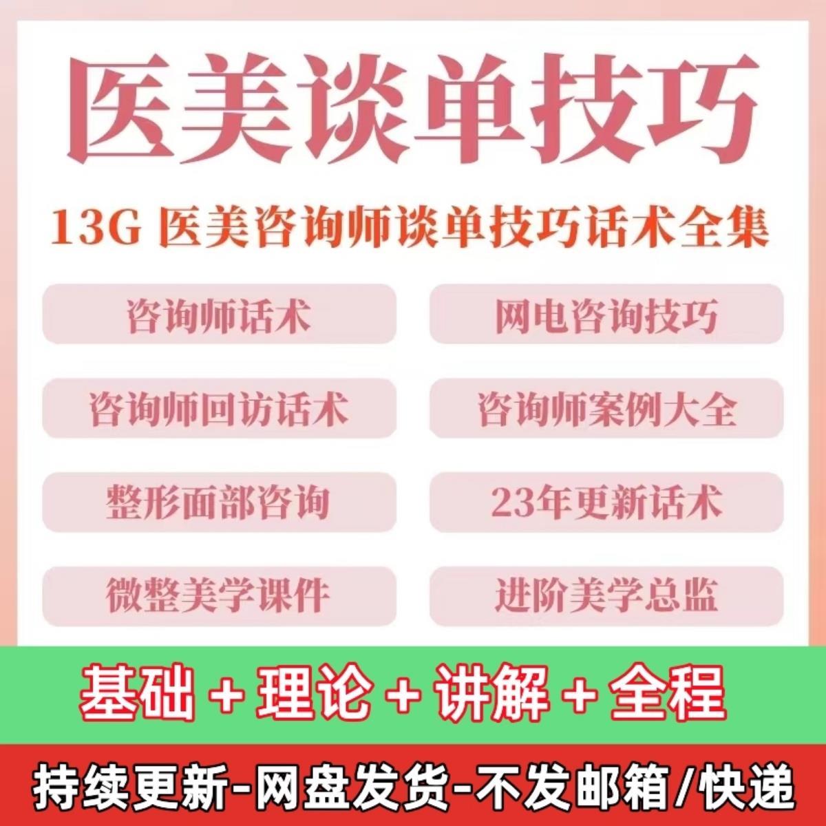 医美咨询师谈单技巧成交话术案例美学培训网电回访沟通课程资料