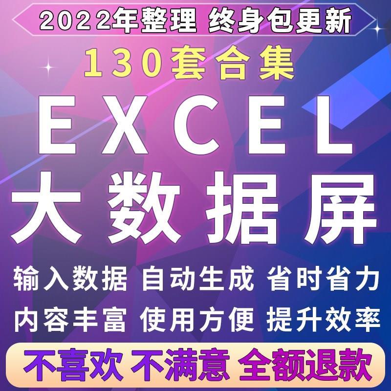 excel表格模板大数据屏看板可视化销售分析仪表盘办公设计图表