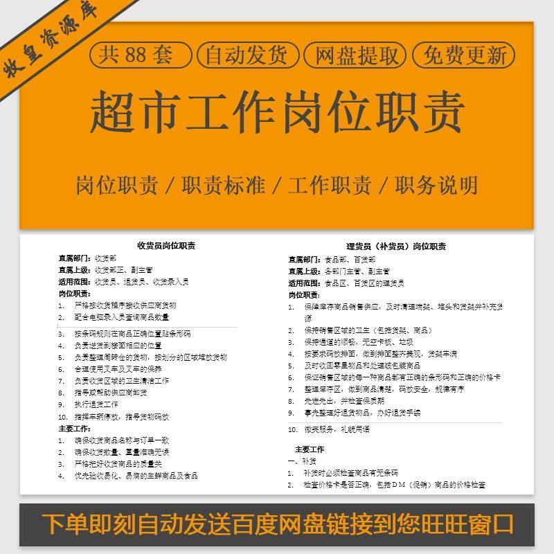 超市便利店岗位职责经理采购促销员店长督导导购理货员工作职责