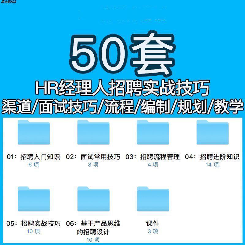 HR招聘进阶面试技巧流程背景调查薪酬谈判职业规划视频文件HR资料