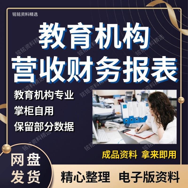 财务报表培训学校利润资产负债收入教育机构表格数据预算管理模板