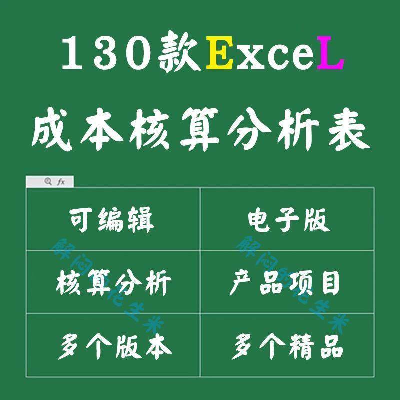 产品生产成本核算分析表excel模板专案预算构成评估费用对比表格