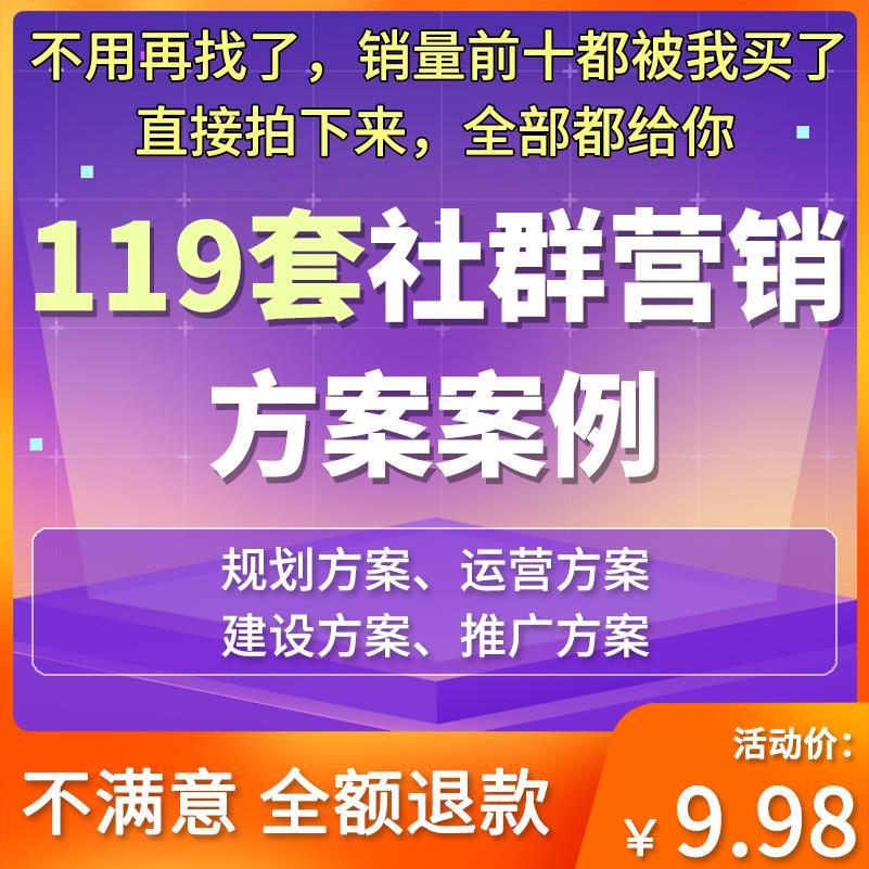 社群行销策画 划方案案例资料会员群规画 划建设营运管理活动方案
