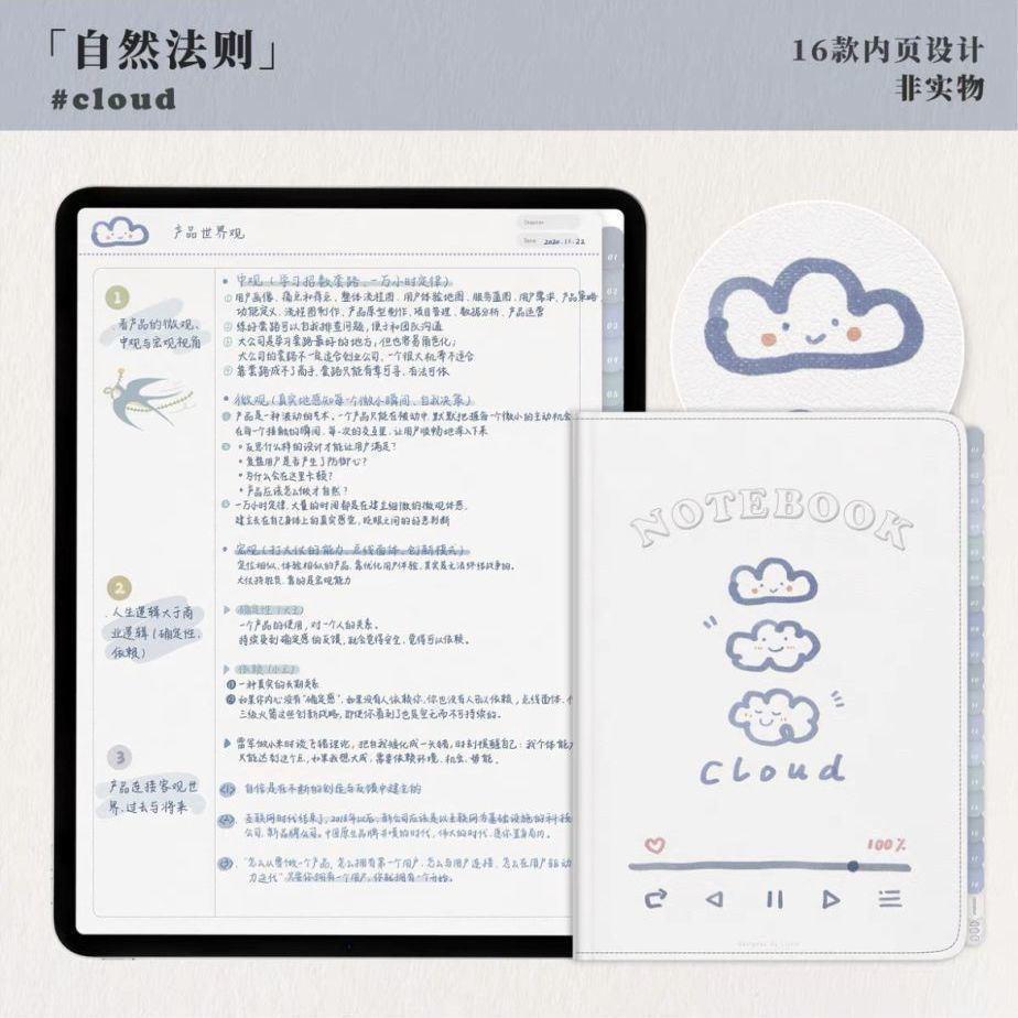 ipad电子手帐康奈尔笔记模板自然法则手绘风notability/goodnote