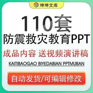 防震减灾PPT模板中小学生防灾日自然灾害地震预防自互救安全教育
