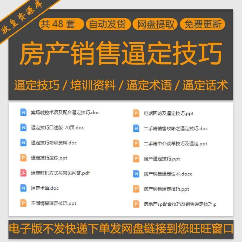 房地产置业顾问销售逼定技巧说辞沟通策略谈判谈价技巧培训资料