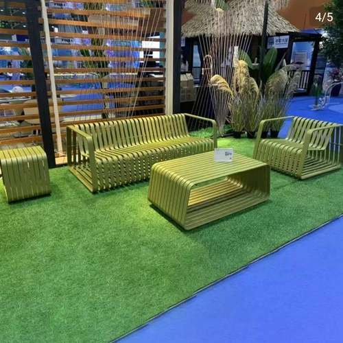 户外沙发茶几组合不锈钢金属桌椅酒店花园室外庭院沙发厂家