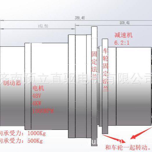 电动车辆车轮驱动电机|车轮驱动减速电机|轴向短|大扭矩