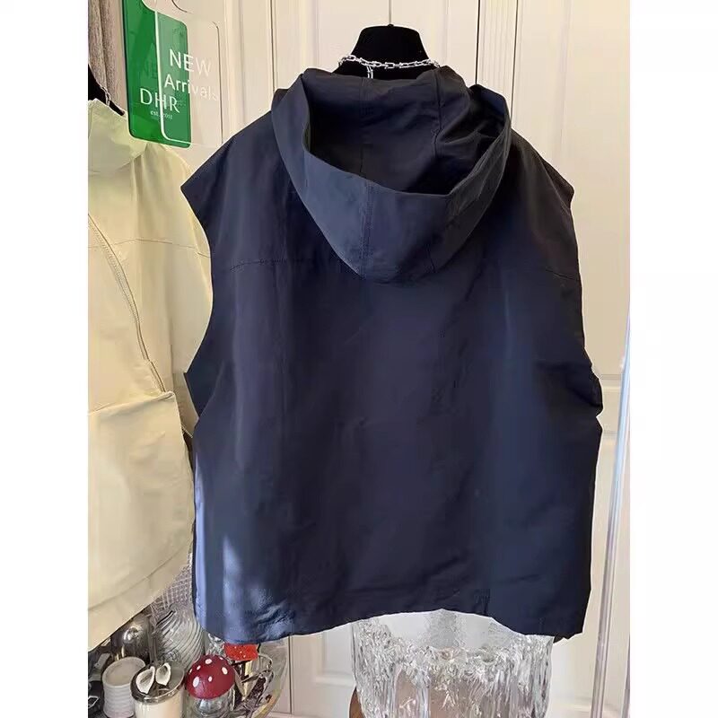 300 POUNDS PLUS FAT PLUS SIZE EUROPEAN SLEEVELESS VEST T-SHIRT MENS AND WOMENS NEW SUMMER TRENDY BRAND DESIGN SENSE DIAGONAL ZIPPER VEST