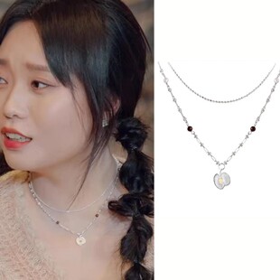 五十公里桃花坞第六季李雪琴同款项链平安果虎眼石叠链气质锁骨链