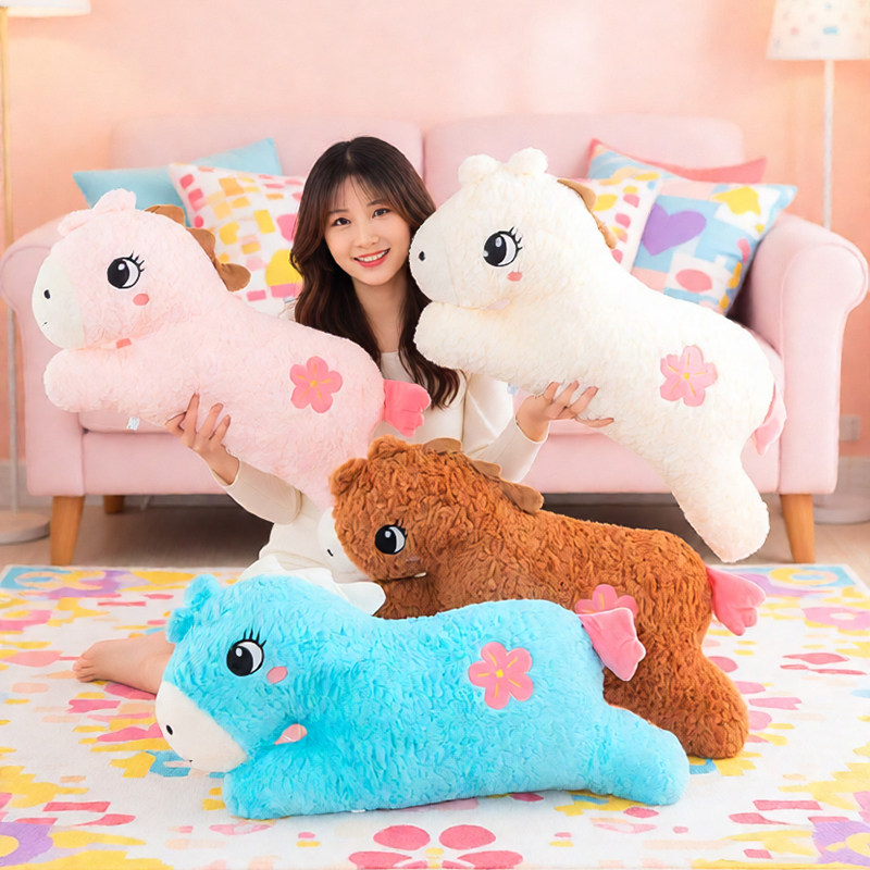 2026马年吉祥物花朵小马抱枕公仔毛绒玩偶沙发客厅装饰摆件靠睡枕,玩具/童车/益智/积木/模型,毛绒/玩偶/公仔/布艺类玩具,淘宝优惠券,粉丝福利购,淘宝优惠卷