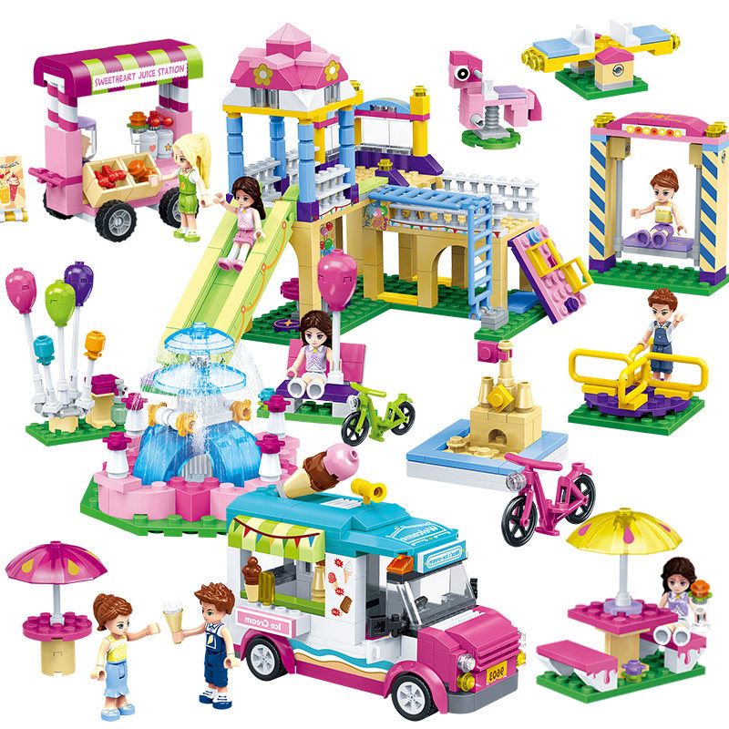 兼容乐高积木古迪女孩公主城堡儿童游乐场碰碰车益智拼装玩具礼物
