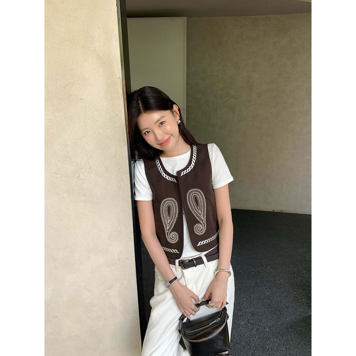 西部感天丝棉短款马甲女外穿时尚