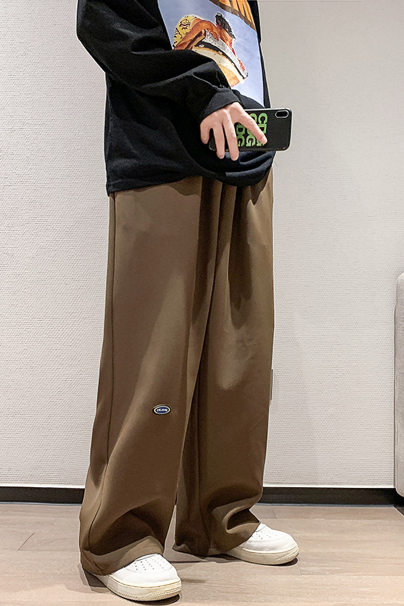 2025秋季原创港风口袋休闲裤酒店大码直筒裤棕GK27-P55,男装休闲裤,电商B277A（原A068）