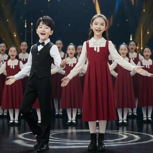 儿童合唱服中小学生主持人礼服