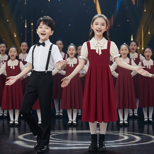 儿童合唱服中小学生主持人礼服