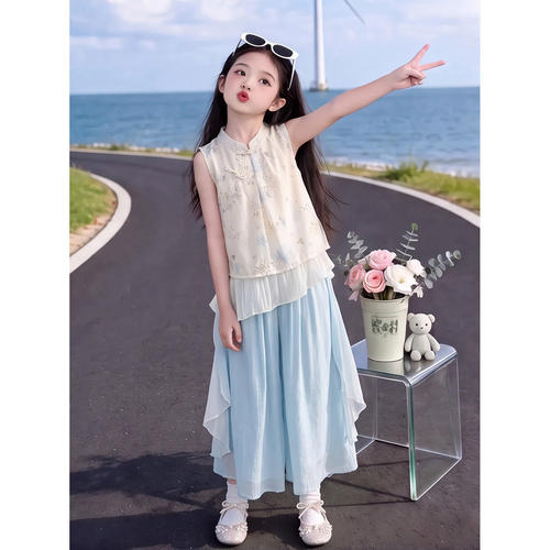 女童夏季新中式汉服套装2026中大
