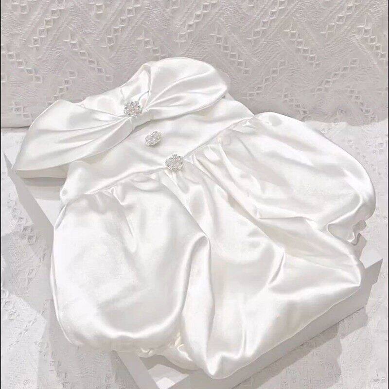2026女童宝宝婴幼儿抓周周岁包屁礼服连体服缎面儿童生日爬爬衣服