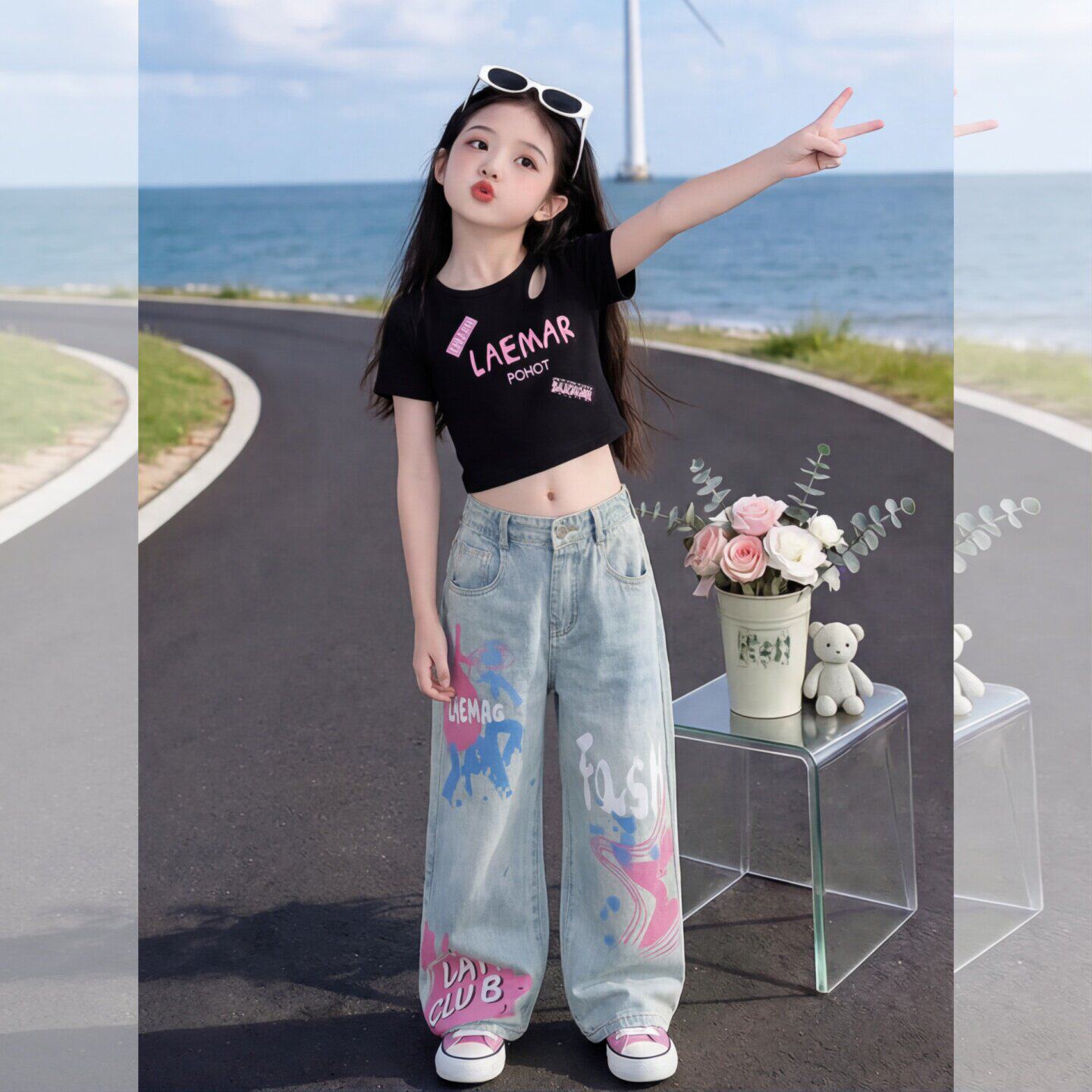 女童套装夏装2026新款儿童夏季露