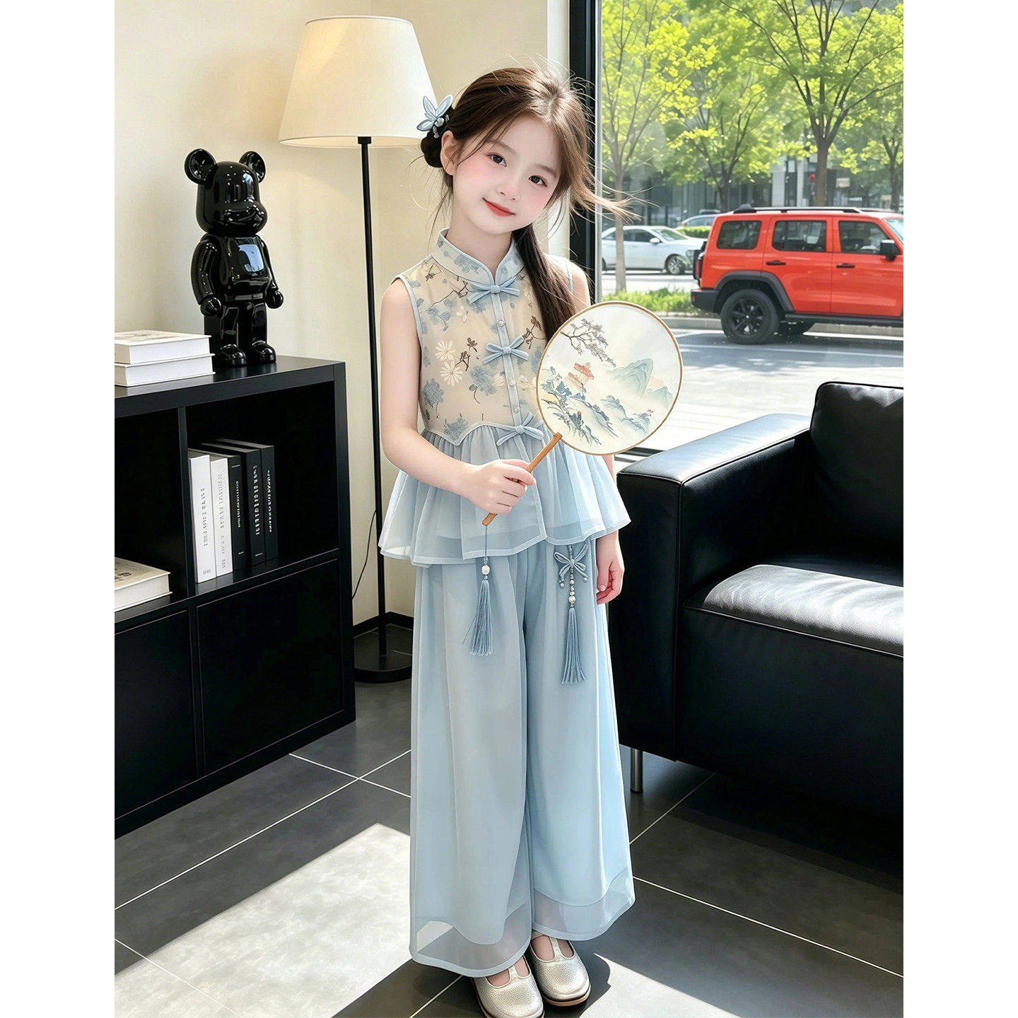 汉服女童夏装套装2026新款儿童独特漂亮衣服大童国风新中式两件套