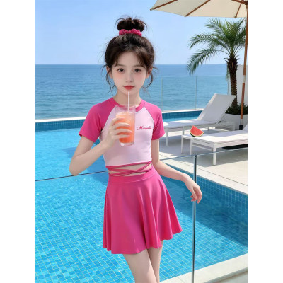 泳衣女儿童2026新款女童裙式两件式游泳衣套装夏季女孩好看海边泳