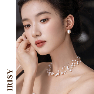 IRISY 「珠生晓梦」多层珍珠项链新娘礼服法式小众设计配饰锁骨链
