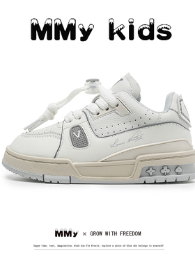 真皮儿童小白鞋男童板鞋2025年春秋新款男童鞋子休闲女童运动鞋潮