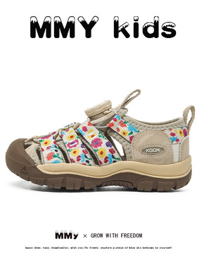 儿童溯溪凉鞋夏季碎花女孩纽扣软底女童鞋2025新款涉水男童沙滩鞋