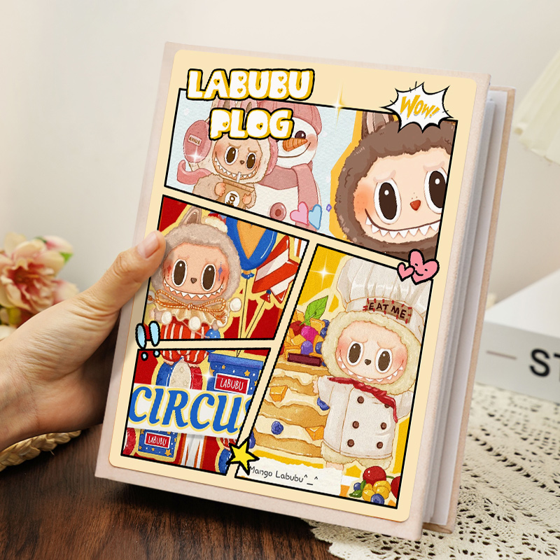 拉布布可爱横竖过塑相片收藏册