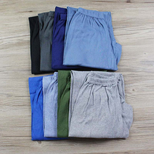 全棉高腰保暖裤 纯棉打底裤 大码 宽松中老年男衬裤 男士 棉毛线裤 秋裤