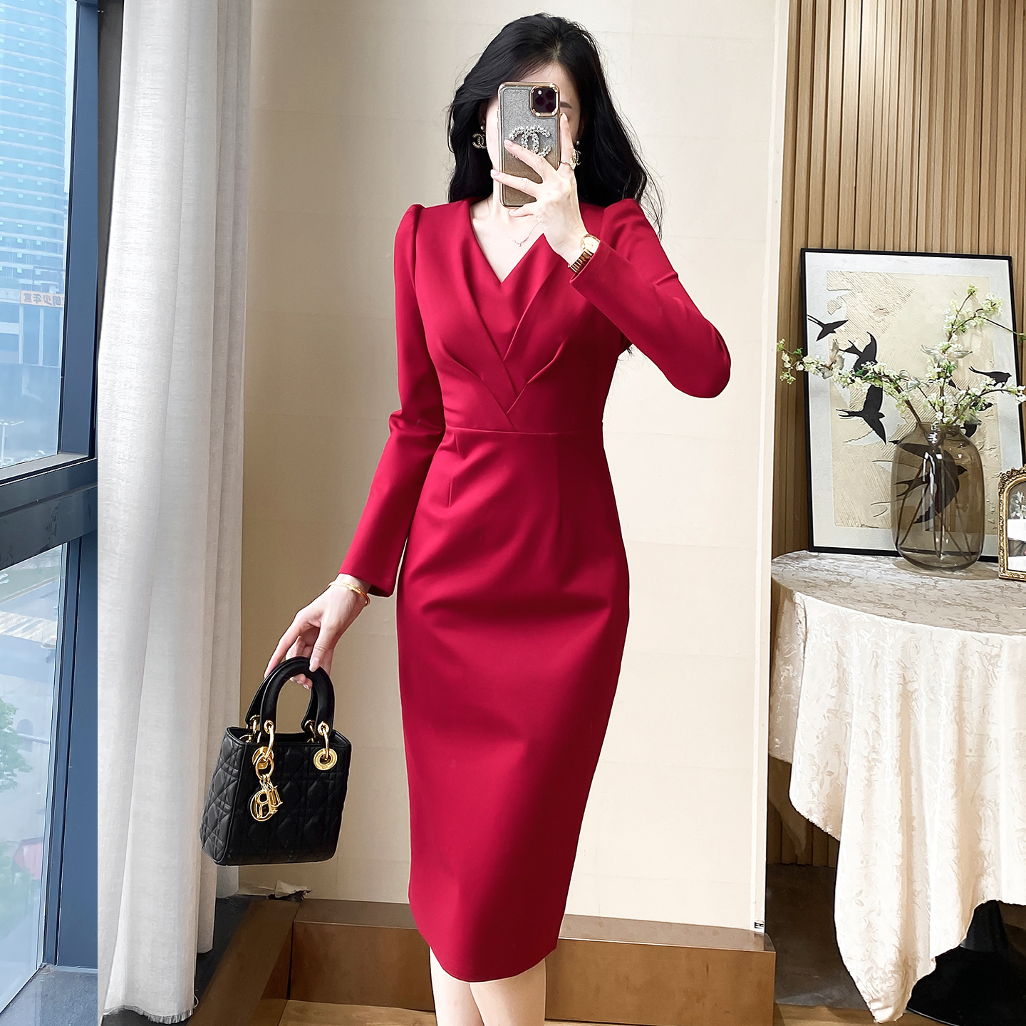 轻奢高级感正式场合一步裙连衣裙
